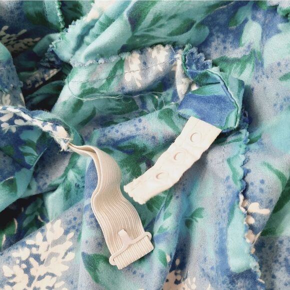 Vintage Dress size XL Tropical Print Soft Cotton with Tie Waist — Maternity Suit - Picture 9 of 9